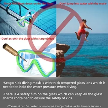 Seago Kids Swim Goggles & Snorkel Mask - 180° Anti-Fog