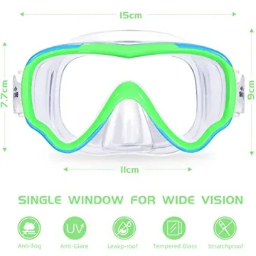 Seago Kids Swim Goggles & Snorkel Mask - 180° Anti-Fog