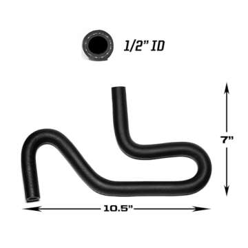 Sidewinder™ 1/2" Molded Fuel Line Rubber Hose Elbow Universal 45 90 180 Curved