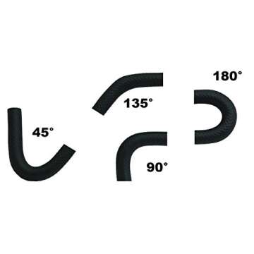 Sidewinder™ 1/2" Molded Fuel Line Rubber Hose Elbow Universal 45 90 180 Curved