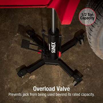 Sunex 7793B 1/2-Ton Transmission Jack for Easy Lifting