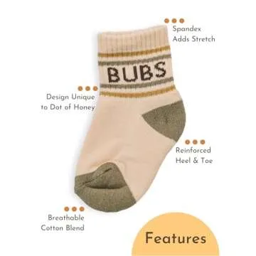 Lottie Dottie Baby, Toddler Half-Crew Cotton Socks 2-Pack | Bubs and Checkered Socks | Novelty Socks for Girls or Boys (4T-5T, Bubs/Checkered)