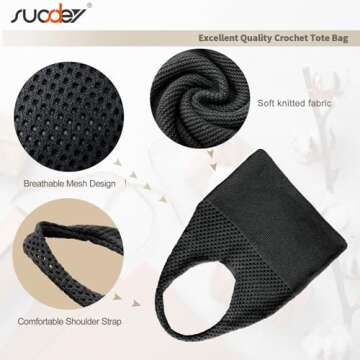 SUOSDEY Crochet Mesh Beach Tote Bag for Women