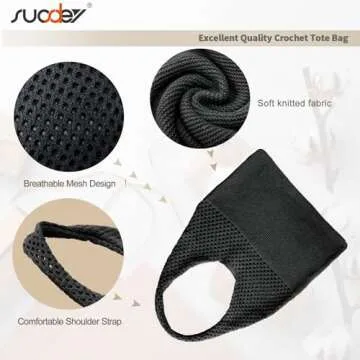 SUOSDEY Crochet Mesh Beach Tote Bag for Women