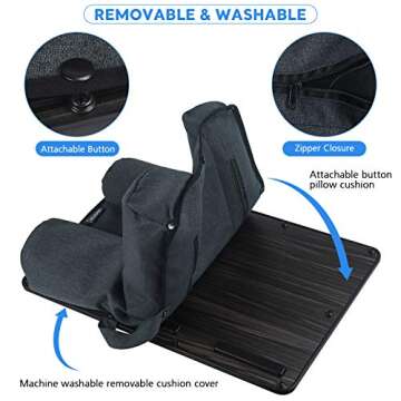 NEARPOW Portable Laptop Lap Desk with Removable Pillow Cushion Cover, Both Side Mouse Pad, Fits up to 17 inch, Laptop Stand with Tablet Holder for Bed, Sofa, Couch