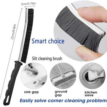 Crevice Cleaning Brush, Bathroom Gap Cleaning Brush, Hard Bristle Brush for Cleaning, Multifunctional Gap Brush, for Blind, Baseboard, Fan, Window or Sliding Door Track (5pcs)