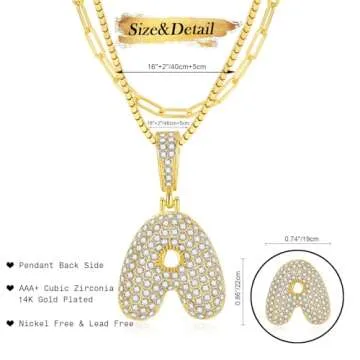 Personalized GLEZZA Gold Initial Necklace for Gifts