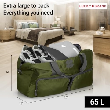 Lucky Brand Extra-Large Duffle Bag 65L for Travel and Gym