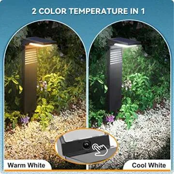 JOFIOS Solar Pathway Lights 4 Pack with Warm White and Cool White Mode, Modern Solar Path Lights Out...