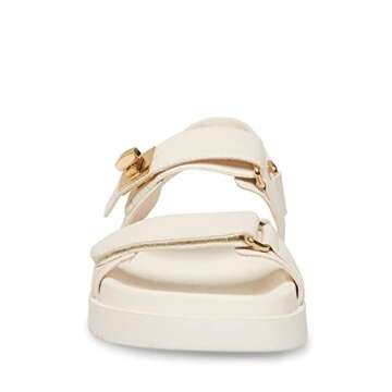 Steve Madden Women's Mona Sandal, Bone Leather, 7