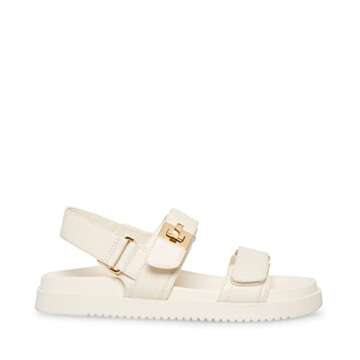 Steve Madden Women's Mona Sandal, Bone Leather, 7