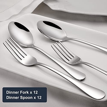 Hiware 24-Piece Silverware Set for All Occasions