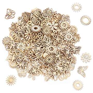 300Pcs Wooden Cutouts for Crafting and Creativity