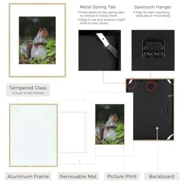 Golden State Art - 16x20 Metal Picture Frames with Mat - Display 11x14 Photo or 16x20 Poster - 16 x 20 Inch Aluminum Frames with Real Glass - Gallery Wall Frame Set of 3 - Gold