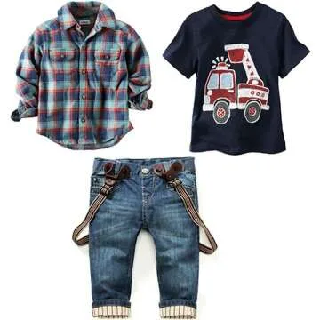 LUKYCILD Baby Boy 3-Piece Clothes Set: Stylish & Comfy