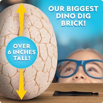 Blue Marble National Geographic Jumbo Dinosaur Egg Dig Kit - Dig Out 12 Dino Figures & Replica T. Re...