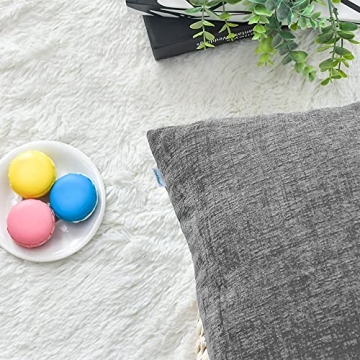 CaliTime Cozy Chenille Throw Pillow Covers 20x20 Pack of 2