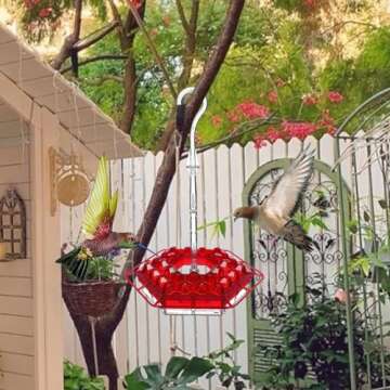 Sherem Hummingbird Feeder - Ant and Bee Proof, Easy to Clean