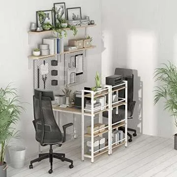 Compact 4NM 35" Computer Desk with 4-Tier Shelf