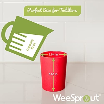 WeeSprout Bamboo Toddler Cups - Eco-Friendly 4 pc Set