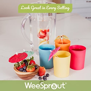 WeeSprout Bamboo Toddler Cups - Eco-Friendly 4 pc Set