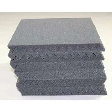 Mybecca 12 PACK Acoustic Foam Wedge Soundproofing Wall Tiles 12" X 12" X 1", Charcoal