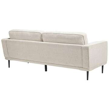 Signature Design by Ashley Caladeron Mid-Century Modern Chenille Sofa, Off-White