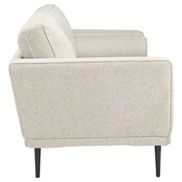 Signature Design by Ashley Caladeron Mid-Century Modern Chenille Sofa, Off-White