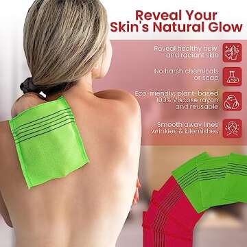 etreetowel Anti-Shrink Korean Asian Exfoliating Bath Washcloths Mitt Scrub for Body washcloth Glove Premium Viscose Rayon Onsen Towel Korea Made (6PACK)