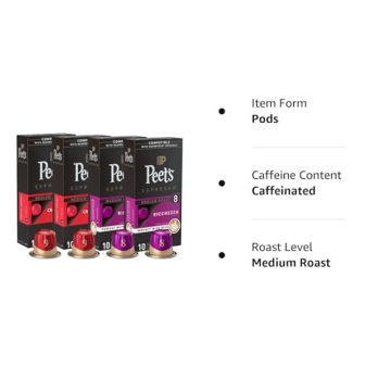 Peet's Espresso Pods Bundle: Dark & Medium Roasts 80ct