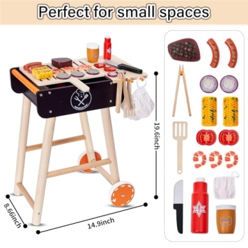 MerryPony Kids BBQ Grill Set - Pretend Cooking Fun