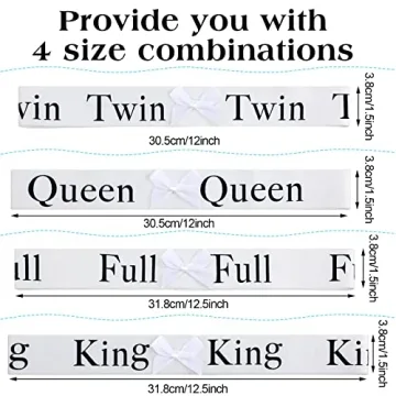 Jutom 8 Pcs Bed Sheet Organizer Bands with Bow Sheet Keepers Closet Organization King Twin Full Queen Bed Sheet Straps Elastic Storage Bedding Bands Sheet Labels for Bedsheet Pillow Case(Black White)