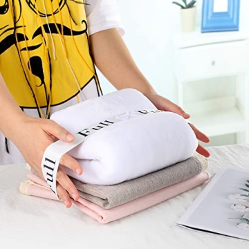 Jutom 8 Pcs Bed Sheet Organizer Bands with Bow Sheet Keepers Closet Organization King Twin Full Queen Bed Sheet Straps Elastic Storage Bedding Bands Sheet Labels for Bedsheet Pillow Case(Black White)