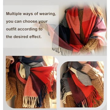 Chunky Tartan Blanket Scarf for Women in Winter