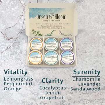 Onsen & Bloom Aromatherapy Shower Steamer 6-Pack for Relaxation & Energy