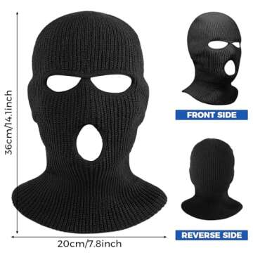 3 Hole Winter Knitted Mask, Full Face Cover Ski Scarf Mask Warm Balaclava for Adult Skiing, Motorcycle, UV Protection,Wind Protection Pink
