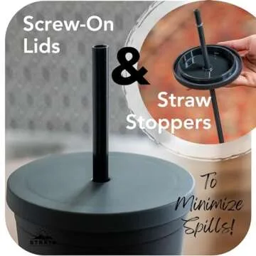 Stylish STRATA CUPS Black Tumblers - 22oz 8 Pack