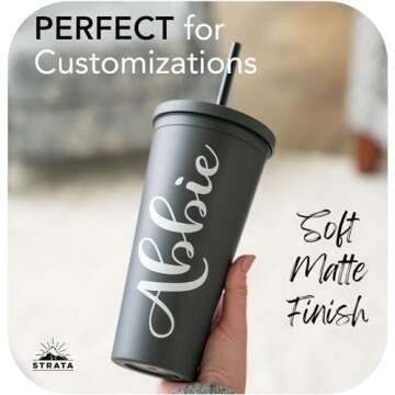 Stylish STRATA CUPS Black Tumblers - 22oz 8 Pack