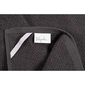 KAF Home Ayesha Curry Mixed Utility Kitchen Towel Set, Mixed Terry Kitchen Towels, Set of 6, Dark Gray