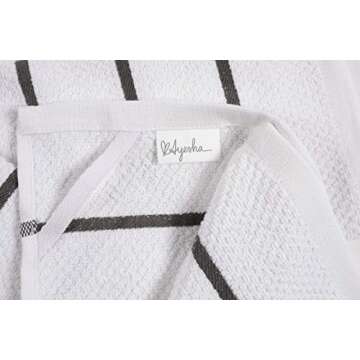 KAF Home Ayesha Curry Mixed Utility Kitchen Towel Set, Mixed Terry Kitchen Towels, Set of 6, Dark Gray