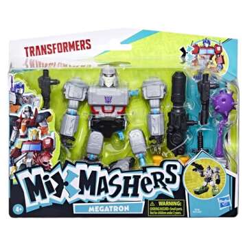 Transformers MixMashers Megatron Custom Mix-and-Match Deluxe Action Figure & Accessories, 5-Inch-Scale Robot Toys for Kids, Ages 4+