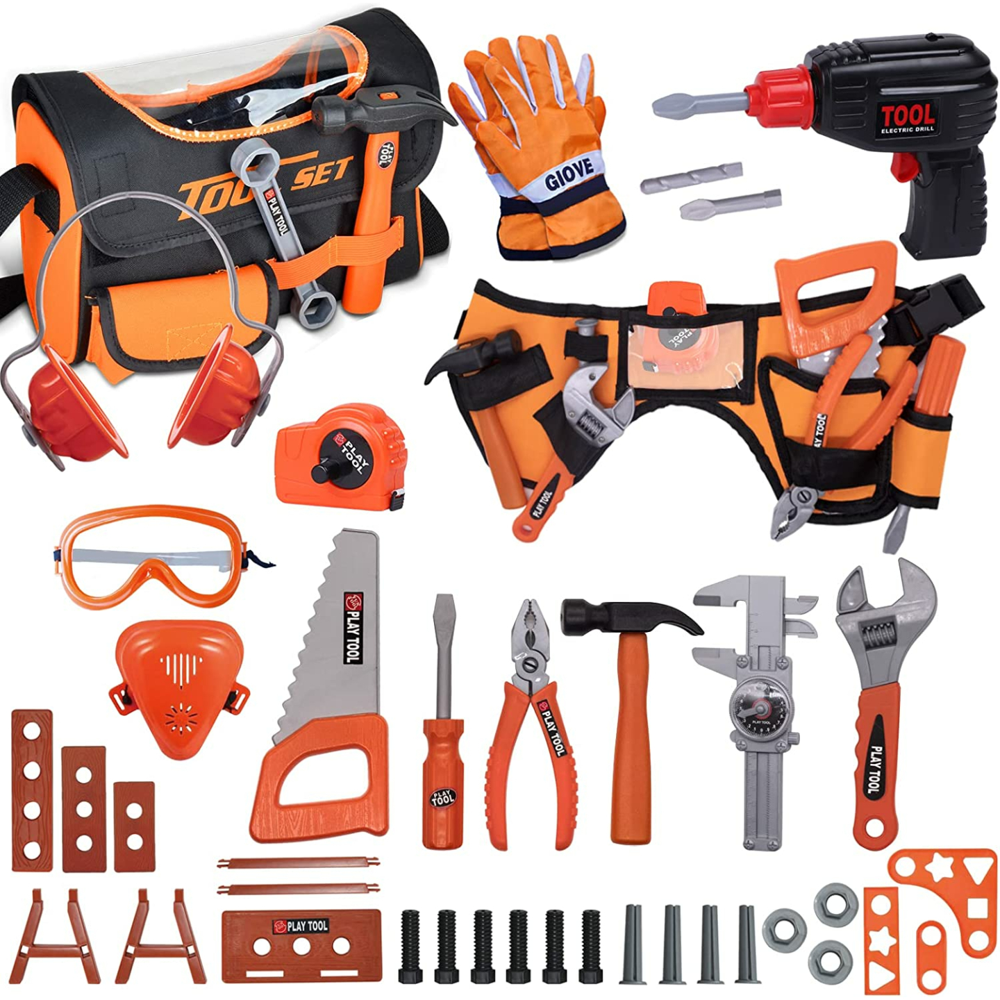Toy Tool Set for Kids - 46pcs Construction Fun