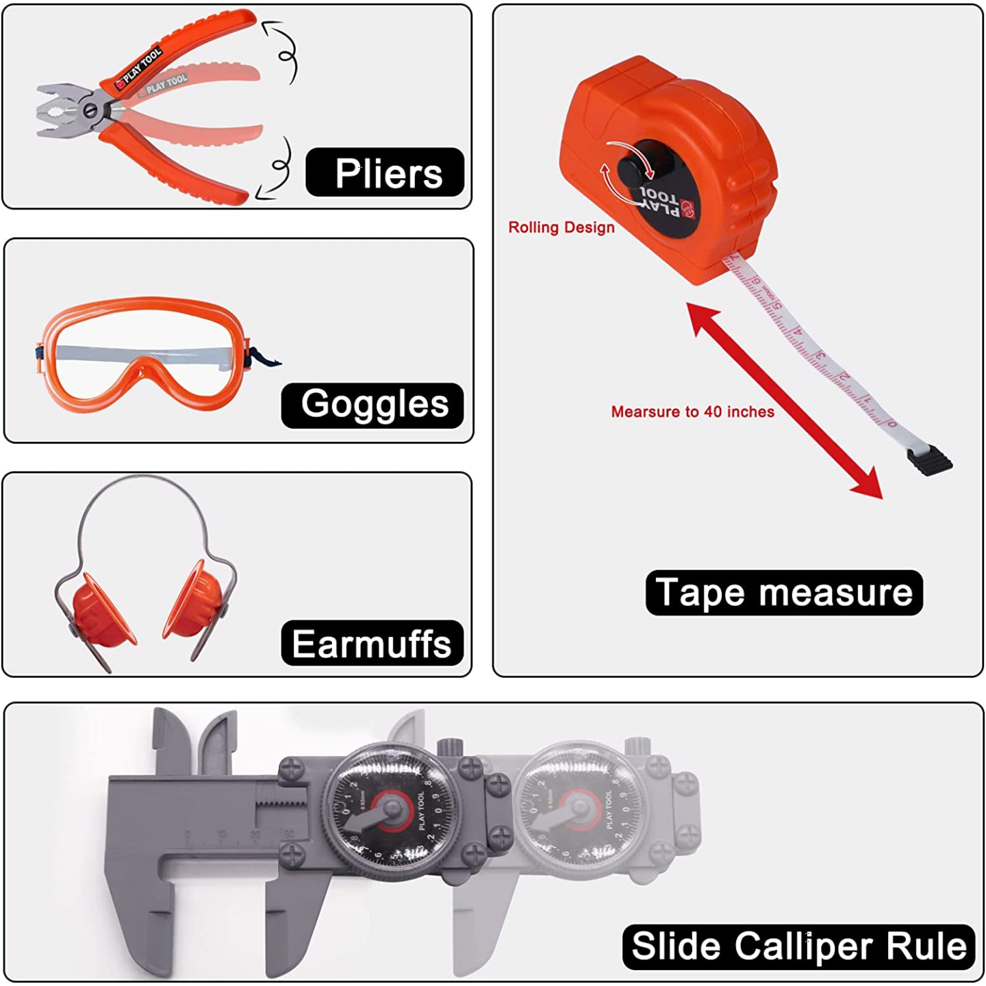 Toy Tool Set for Kids - 46pcs Construction Fun