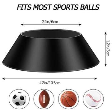 Blulu 6 Pcs Memorabilia Ball Display Stand for Soccer Basketball Football Volleyball Bowling