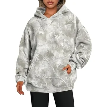 Womens Camo Hoodie - Stylish and Comfortable Fleece Pullover