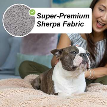 Alpha Paw - Cozy Calming Blanket - Anxiety & Stress Relief Blanket for Pets - Extra Soft Polyester Sherpa Fabric - Machine Washable - Keeps Pets Calm During Thunder - Grey S Size (24" x 32")