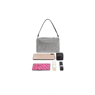 NOGUTU Silver Rhinestone Clutch for Women