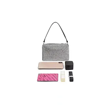 NOGUTU Silver Rhinestone Clutch for Women