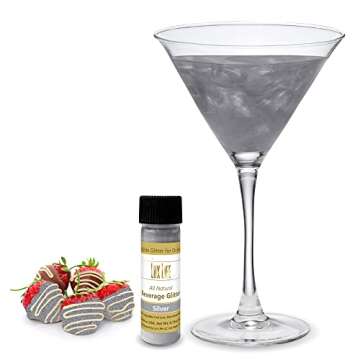 Lux Life Edible Glitter for Drinks – 100% Natural Ingredients, Made in USA – Food Grade Brew Drink Glitter for Wine, Cocktails, Champagne, and Beverages – Gluten Free & Vegan (4g, Silver)