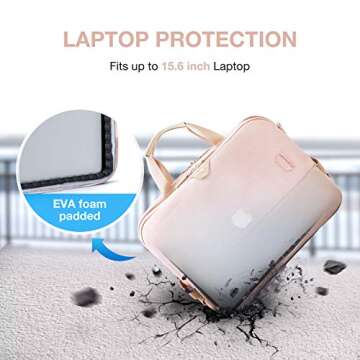 BAGSMART Laptop Bag for Women, 15.6 Inch Laptop Briefcase, RFID Blocking Laptop Case, Computer Bag Shoulder Messenger Bag